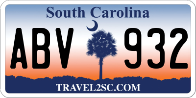 SC license plate ABV932