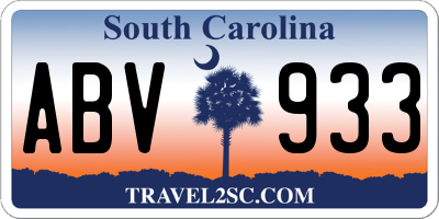 SC license plate ABV933