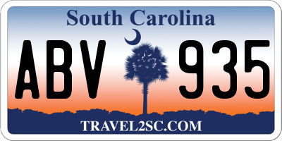 SC license plate ABV935