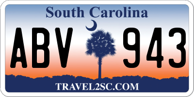 SC license plate ABV943