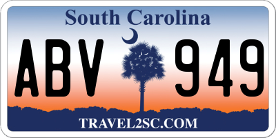 SC license plate ABV949