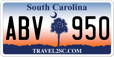 SC license plate ABV950