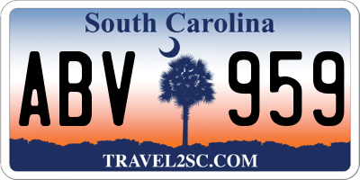 SC license plate ABV959