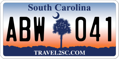 SC license plate ABW041