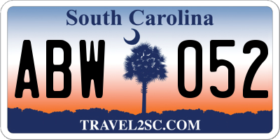 SC license plate ABW052