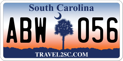 SC license plate ABW056