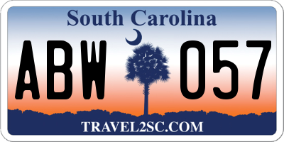SC license plate ABW057