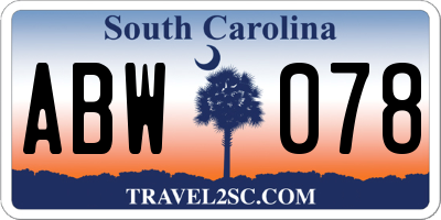 SC license plate ABW078