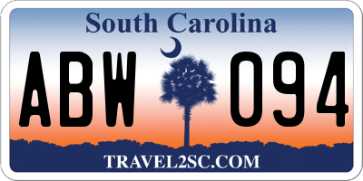 SC license plate ABW094