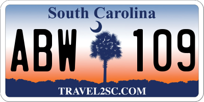 SC license plate ABW109