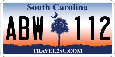 SC license plate ABW112