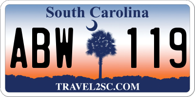 SC license plate ABW119