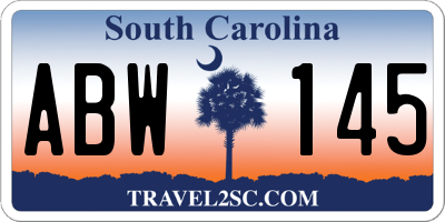 SC license plate ABW145