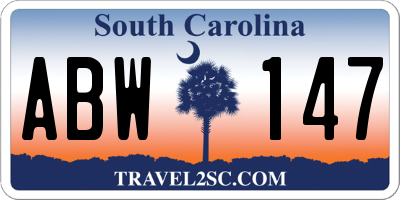 SC license plate ABW147