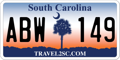 SC license plate ABW149
