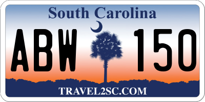 SC license plate ABW150