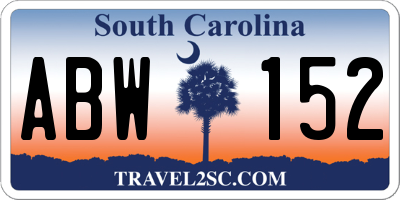 SC license plate ABW152