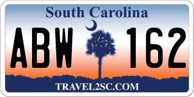 SC license plate ABW162
