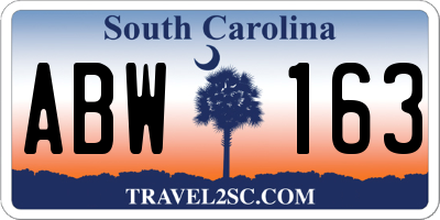 SC license plate ABW163