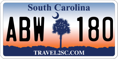 SC license plate ABW180