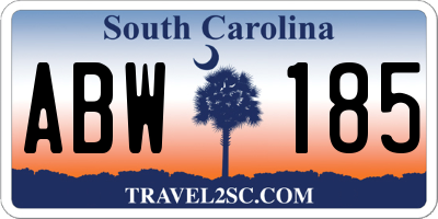 SC license plate ABW185