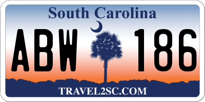 SC license plate ABW186