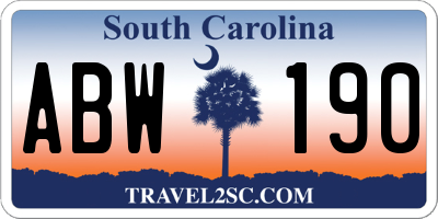 SC license plate ABW190