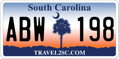 SC license plate ABW198