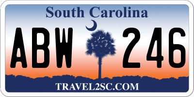SC license plate ABW246