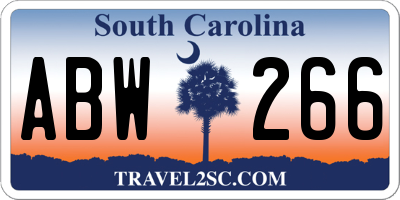 SC license plate ABW266