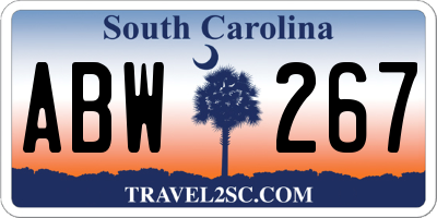 SC license plate ABW267