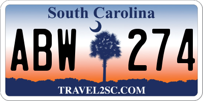 SC license plate ABW274