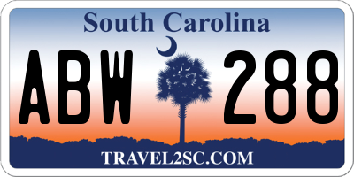 SC license plate ABW288