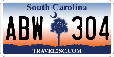 SC license plate ABW304