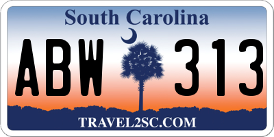 SC license plate ABW313