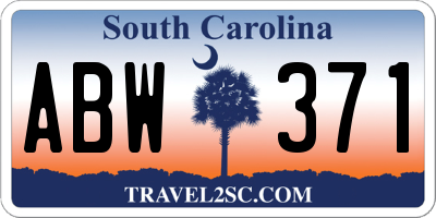 SC license plate ABW371