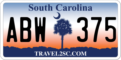 SC license plate ABW375