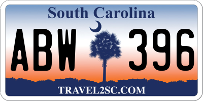 SC license plate ABW396