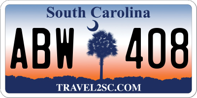 SC license plate ABW408