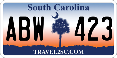 SC license plate ABW423
