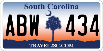 SC license plate ABW434