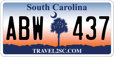 SC license plate ABW437