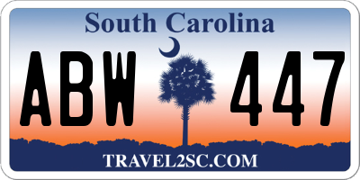 SC license plate ABW447