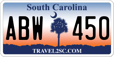 SC license plate ABW450