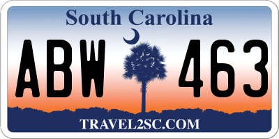 SC license plate ABW463