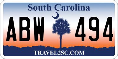SC license plate ABW494