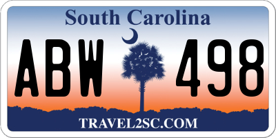 SC license plate ABW498