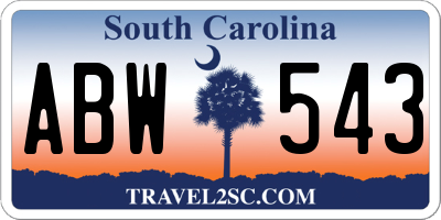SC license plate ABW543
