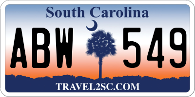 SC license plate ABW549