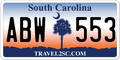 SC license plate ABW553